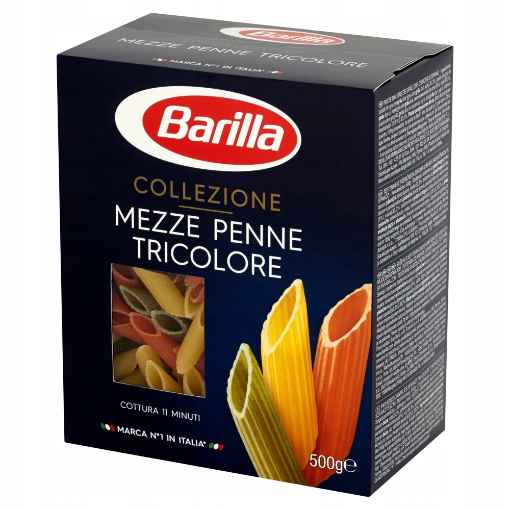 Макарони BARILLA MEZZE PENNE TRICOLORE 500г, 14 шт/ящ