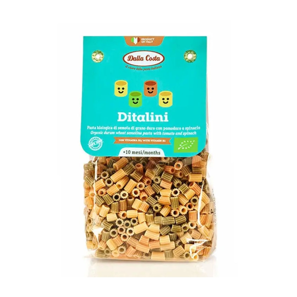 Макарони DALLA COSTA BIO, Baby Ditalini tricolor 200 г, 8 шт/ящ