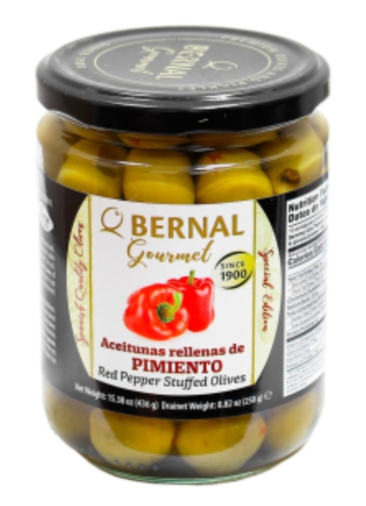 Оливки Bernal фаршировані перцем 436 г,(суха вага 250 г) 12 шт/ящ, шт