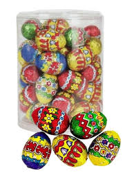 Шоколадні яйця Великодні маленькі в тубусі 10гр.