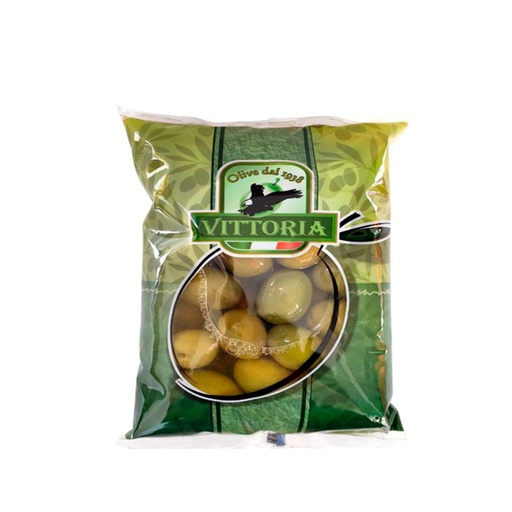 Оливки зелені VITTORIA Verdi Dolci Giganti ПАКЕТ, 250г, 20шт/ящ