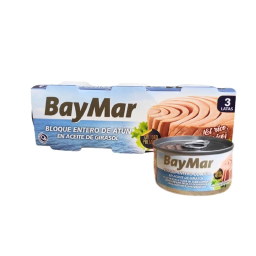 Тунець в соняшниковій олії BAY MAR Atun en aceite girasol, спайка 80г*3шт, 20 шт/ящ, шт